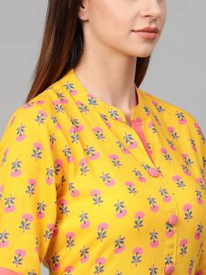 Yellow woven viscose rayon maxi-dresses 5