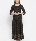 Black woven viscose rayon maxi-dresses