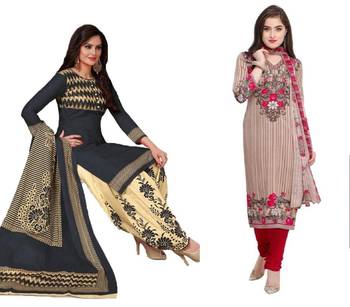 Multicolor Abstract Print Crepe Salwar 1