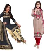 Multicolor Abstract Print Crepe Salwar