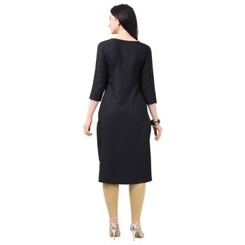 Black plain rayon party-wear-kurtis 2