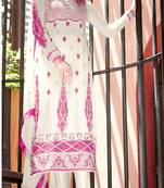 White embroidered georgette salwar