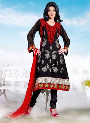 Black embroidered georgette salwar 1