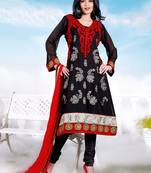 Black embroidered georgette salwar