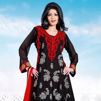 Black embroidered georgette salwar 2