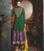 Green embroidered georgette salwar
