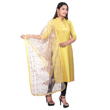 Light-green plain georgette long-kurtis 4