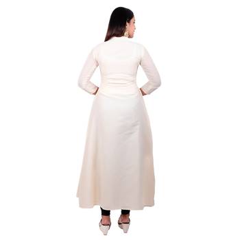 Off-white embroidered georgette long-kurtis 2