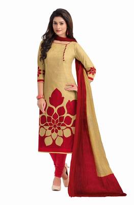 Beige printed crepe salwar 1