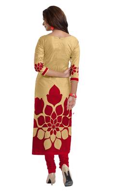 Beige printed crepe salwar 2