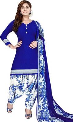 Blue printed crepe salwar 1