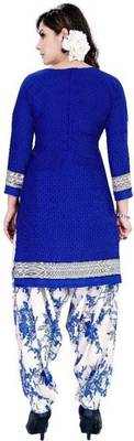 Blue printed crepe salwar 2