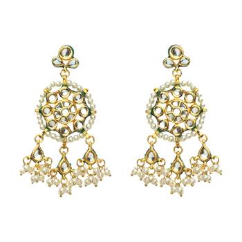 Gold Kundan Danglers Drops 3