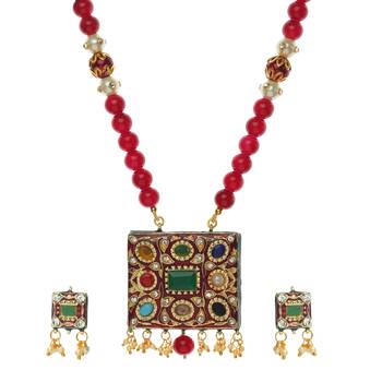 Red Agate Multicolor Necklace Sets 2