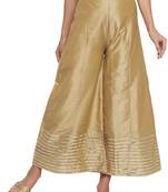 Golden plain silk blend palazzo pants