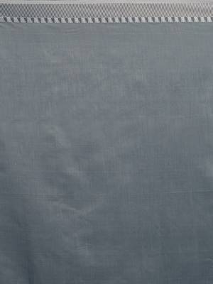 Grey Coloured Solid Cotton Silk Saree With Blouse Piece 4