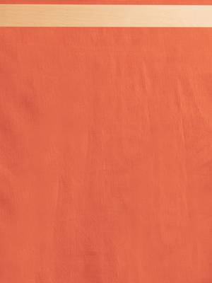 Orange Digital Printed Colored Sana Silk Saree With Blouse Piece 4
