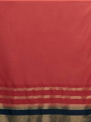Red & Navy Coloured Chiffon saree with Blouse Saree. 3