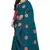 Turquoise Embroidered Silk Saree With Blouse