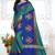 Turquoise Embroidered Cotton Silk Saree With Blouse