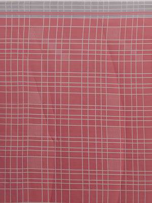 Woman's Pink Colored Poly Chiffon Checked Saree 4