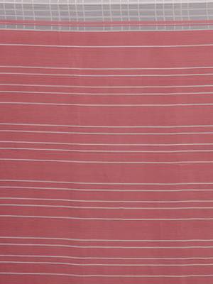 Woman's Pink Colored Poly Chiffon Checked Saree 5