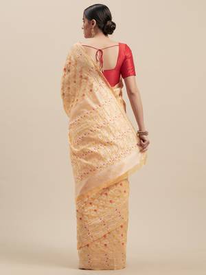 Yellow Coloured Solid Cotton Mint Saree With Blouse Piece 2