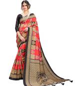 Latest Designer Printed Cotton Poly silk Regular saree with Blouse