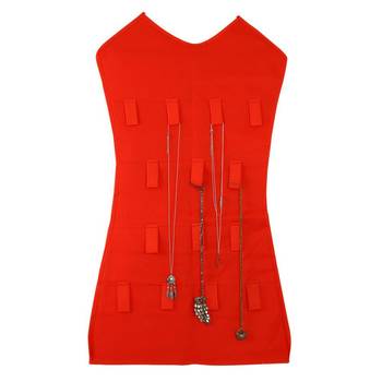Atorakushon Designs Hanging Double Sided Chains Watch Cosmetics Accessories Storage MakeUp Pouch Vanity kit Red 4
