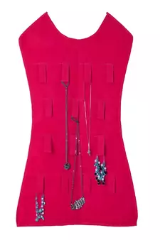 Atorakushon Designs Hanging Double Sided Chains Watch Cosmetics Accessories Storage MakeUp Pouch Vanity kit PINK