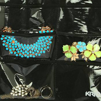Atorakushon Designs Hanging Double Sided Chains Watch Cosmetics Accessories Storage MakeUp Pouch Vanity kit 2pcs black 5