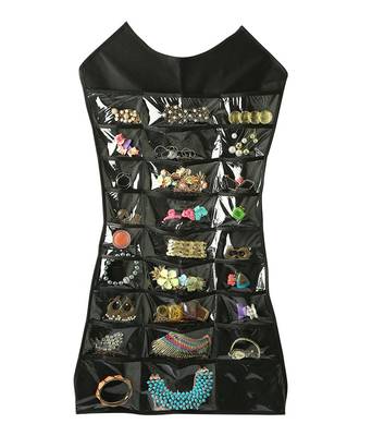 Atorakushon Designs Hanging Double Sided Chains Watch Cosmetics Accessories Storage MakeUp Pouch Vanity kit black 1