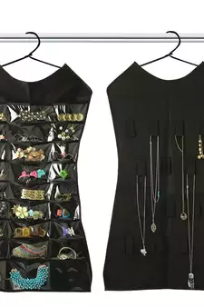 Atorakushon Designs Hanging Double Sided Chains Watch Cosmetics Accessories Storage MakeUp Pouch Vanity kit black