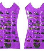 Atorakushon Designs Hanging Double Sided Chains Watch Cosmetics Accessories Storage MakeUp Pouch Vanity kit 2pcs purple