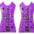 Atorakushon Designs Hanging Double Sided Chains Watch Cosmetics Accessories Storage MakeUp Pouch Vanity kit 2pcs purple