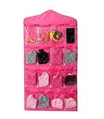 Atorakushon    Multifunction Wardrobe Clear 16 Pockets Socks Shoe Toy Underwear Jewellery Sorting Storage Bag pink