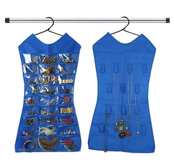 Atorakushon Designs Hanging Double Sided Chains Watch Cosmetics Accessories Storage MakeUp Pouch Vanity kit  2pcs Blue 5