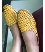Woven Mules/ Criss Cross Leather Women Shoes/ Light Brown Women FlatsFlats