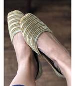 Gold Sequin Women Party Shoes, Gold Bridal Women Jutti, Indian Ethnic Shoes