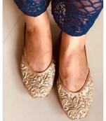 Rose Gold Beaded Bridal Shoes, Copper Women Wedding Shoes, Indian Ethnic Shoes