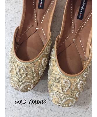 Rose Gold Beaded Bridal Shoes, Copper Women Wedding Shoes, Indian Ethnic Shoes 3