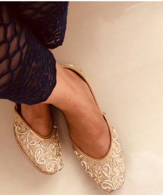 Rose Gold Beaded Bridal Shoes, Copper Women Wedding Shoes, Indian Ethnic Shoes 5