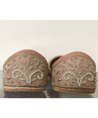 Rose Gold Beaded Bridal Shoes, Copper Women Wedding Shoes, Indian Ethnic Shoes 7