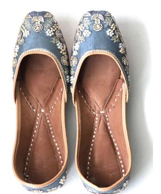 Bridal Shoes,Grey Embroidered Shoes,Grey Women Wedding Jutti,Indian Ethnic Shoes 6
