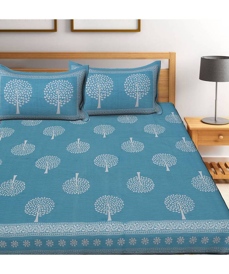 Double Bed Cotton Bedsheet Pillow Cover set skylab 3202535