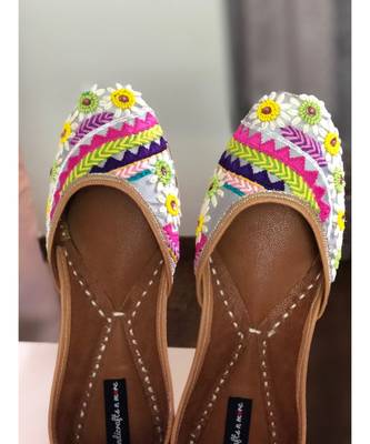 Grey Wedding Shoes, Embroidery Bridal Footwear,Colorful Ethnic Shoes for Wedding 1