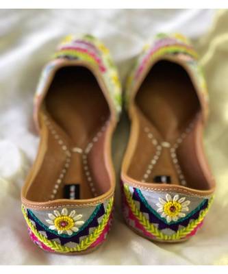 Grey Wedding Shoes, Embroidery Bridal Footwear,Colorful Ethnic Shoes for Wedding 2