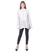 White Embroidered Cotton Top