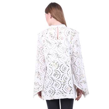 White Embroidered Cotton Top 4