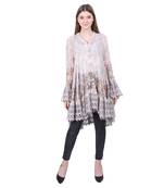 Multicolor Embroidered Blended Cotton Tunics